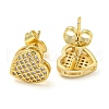 Golden Brass Micro Pave Cubic Zirconia Stud Earrings EJEW-D103-01C-G-2