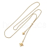 304 Stainless Steel Star Lariat Slider Necklaces NJEW-R026-14G-4