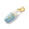 Brass Enamel Pendants KK-Q098-40G-D-2