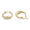 Brass Micro Pave Clear Cubic Zirconia Hoop Earrings EJEW-B006-01G-3
