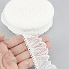 Polyester Leaf Lace Fabric Trim OCOR-WH0070-132A-3
