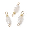 12Pcs 12 Colors Frosted Flower Natural Cultured Freshwater Pearl & Acrylic Connector Charms PALLOY-JF03590-3
