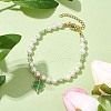 6mm Round Shell Pearl Beaded Bracelets BJEW-TA00511-2