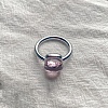 Square 304 Stainless Steel with Glass Finger Rings FS-WG8AAFA-40-1