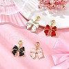 Bowknot Alloy Enamel Pendant Decorations HJEW-JM02209-2