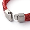 Unisex Leather Cord Weave Bracelets BJEW-JB04893-4