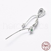 Anti-Tarnish Rhodium Plated 925 Sterling Silver Micro Pave Cubic Zirconia Pendant Bails STER-P034-41P-4