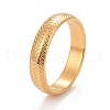 Ion Plating(IP) 304 Stainless Steel Leaf Pattern Flat Ring for Women RJEW-C025-38C-G-1