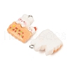 Christmas Theme Rabbit Opaque Resin Pendants RESI-S08-04E-2