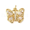 Rack Plating Brass Micro Pave Cubic Zirconia Pendants ZIRC-F142-15D-G-1