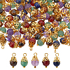 120Pcs Natural Mixed Gemstone Round Charms G-HS0001-06-1