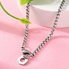304 Stainless Steel Hexagon Pendant Box Chain Necklaces for Women NJEW-A045-25P-2
