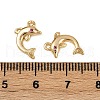 Brass Micro Pave Clear Cubic Zirconia Charms KK-B137-01G-3