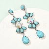 Alloy Synthetic Turquoise Dangle Stud Earrings EJEW-U053-05AS-2