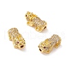 Brass Micro Pave Clear & Orchid Cubic Zirconia Beads KK-K266-05G-1