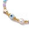 Colorful Glass Seed & Brass Braided Bead Bracelet BJEW-JB10138-03-3