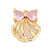Brass Micro Pave Cubic Zirconia Pendants ZIRC-P122-05A-G02-1