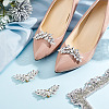 GOMAKERER 4Pcs 2 Colors Wing Alloy Rhinestone Shoe Decoration FIND-GO0002-27-4