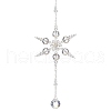 Glass Snowflake Pendant Decorations HJEW-TA00237-1