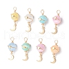Dyed Natural Selenite Planet Pendants PALLOY-JF03769-01-1