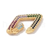 Rack Plating Brass Micro Pave Cubic Zirconia Twister Clasps KK-NH0002-06G-02-2
