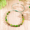 Natural Shoushan Stone Braided Bead Bracelets for Men Women KX0915-2