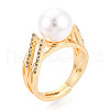 Brass Micro Pave Clear Cubic Zirconia Adjustable Ring Settings KK-T076-13G-6