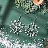 Glass Snowflake Dangle Earrings EJEW-MZ00253-01-2