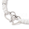 2Pcs Heart Alloy Charm Bracelets BJEW-JB11503-5