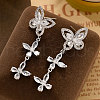 Brass Clear Cubic Zirconia Dangle Stud Earrings FS-WG3FB92-01-2