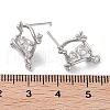 Brass Micro Pave Cubic Zirconia Stud Earring Findings KK-E107-13P-3