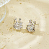 Mini Rabbit Brass Stud Earrings ZL6900-3