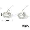 Geometric Brass Clear Cubic Zirconia Ring Stud Earrings FY3551-2-1