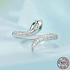 Snake 925 Sterling Silver Micro Pave Cubic Zirconia Cuff Rings for Women FS-WG9DA92-01-2