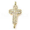Brass Pave Clear Cubic Zirconia Connector Charms KK-M101-02C-G02-1
