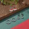 3 Pairs 3 Styles Christmas 304 Stainless Steel Hoop & Stud Earring Sets for Women EJEW-K279-16P-03-2