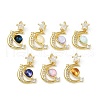 Brass Micro Pave Cubic Zirconia Pendants KK-R226-07G-1