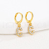 Brass Micro Pave Clear Cubic Zirconia Hoop Earrings FS-WGAF6E5-10-1