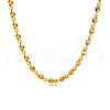 304 Stainless Steel Textured Oval Link Chain Necklaces for Women FS-WG18547-01-3