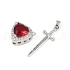 Brass Micro Pave Cubic Zirconia Pendant Sets KK-S507-18P-2