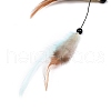 Moon Woven Net/Web with Feather Pendant Decoration HJEW-I013-04-4