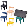 DELORIGIN 5 Sets 5 Colors Plastic Mini Chair Shape Cell Phone Stand AJEW-DR0001-04-1