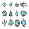 24Pcs 12 Styles Synthetic Turquoise Pendants FIND-TA0001-79-11
