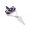 Cylinder Seed Beaded Eye Pendants PALLOY-MZ00650-03-3