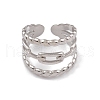 Non-Tarnish 304 Stainless Steel Cuff Rings RJEW-G285-39P-2