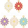 Unicraftale 5Pcs 5 Style Ion Plating(IP) 304 Stainless Steel Enamel Connector Charms STAS-UN0036-97-1