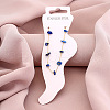 Dyed Natural Quartz Chip with 304 Stainless Steel Chain Anklets WGD014F-02-1