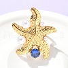 304 Stainless Steel Micro Pave Cubic Zirconia Plastic Pearl Cuff Rings RJEW-D310-02C-G-2