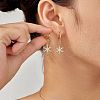 Elegant Brass Micro Pave Clear Cubic Zirconia Snowflake Hoop Earrings & Pendant Necklaces for Women ET8021-5-2