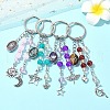 Glass & Alloy & Natural Amethyst Keychain KEYC-YW00146-01-4